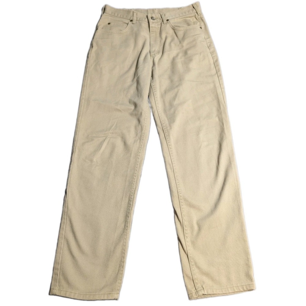 Vintage LL Bean Jeans‎ Mens 33x32 Made USA Straight Leg Beige Tan Cotton Denim